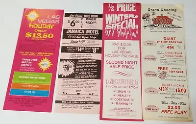 Lot Of 4 Vintage LAS VEGAS CASINO ADVERTISING FLYERS COUPONS...NICE!...#2 • $2.15