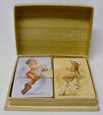  Quick On The Draw  By Gil Elvgren - Vintage Adult Playing Cards 2 Pair - 1950s • $50