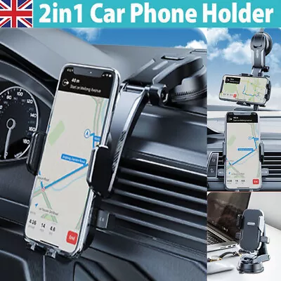 Universal Car Phone Holder 360 Rotation Windscreen / Dashboard Suction Mount UK • £8.99