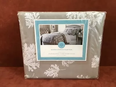 MARTHA STEWART Twin Flannel Comforter Cover ~ Sunprint Leaves ~ MACY'S ~ NOS • $37.93