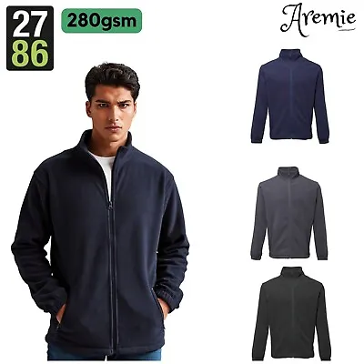 Mens Full Zip Up Anti Pill Outdoor Fleece Jacket Plain Zipped Warm Jumper • $31.50