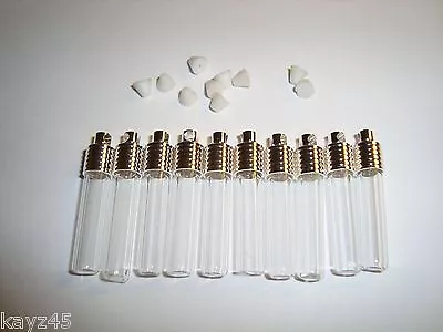 LOT Flat Rice Tube Vials Or Ash Cremain Urn Pendants Plugs Silver Caps 10 Sets • $24.50