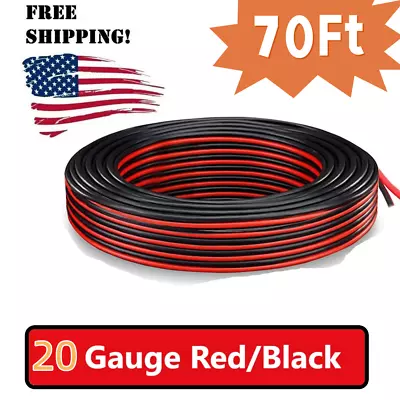 20 Gauge Wire 70FT Tinned Copper Wire -2 Conductor Parallel Wire Electrical Wire • $13.13