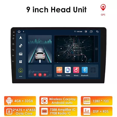 9 Inch Double 2Din 4+32GB Bluetooth 5.0 Head Unit Car Stereo GPS DSP Carplay RDS • $198.99