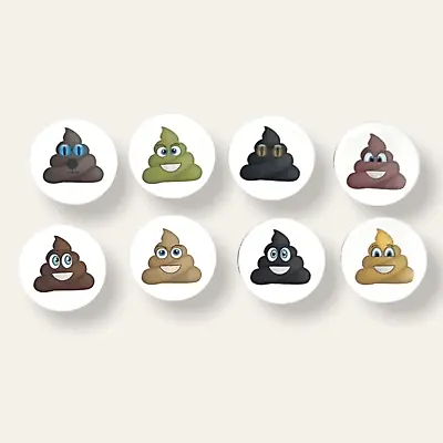 Set Of 8 Funny Poop Emoji 1 Inch Magnets For Fridge Whiteboard Kitchen Locker • $9.95