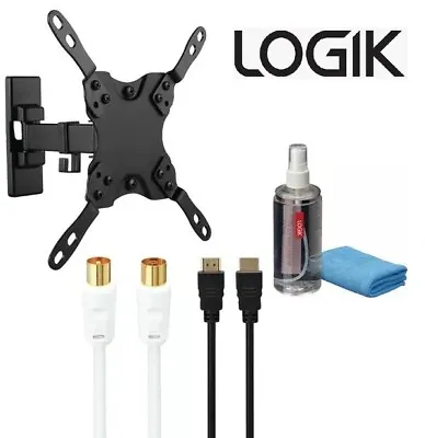 LOGIK Tilt & Swivel Full Motion TV Wall Bracket With Starter Kit Up To 32  • £21.99