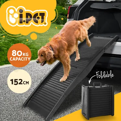 I.Pet Dog Ramp For Car Pet Dog Stairs Steps Ladder Travel Foldable Portable SUV • $47.95