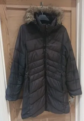 Womens Marmot Montreaux Down Coat Grey Medium 700 Fill Down • £10