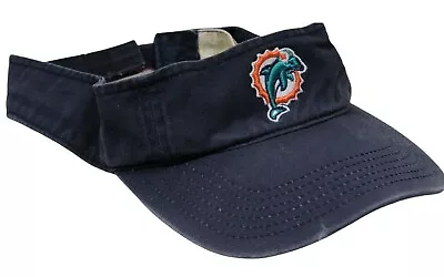 Twins Enterprise Men's Navy Blue NFL Miami Dolphins Adjustable Visor Hat Cap • $21.99