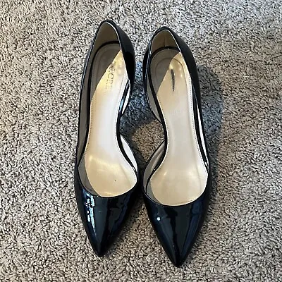 J.CREW D’Orsay Black Patent Leather Pump Size 9 Italy 91937 Heels • $15