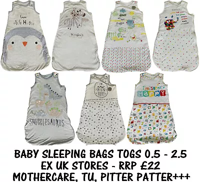 Baby Sleeping Bag Ex Uk Stores Boys Girls Cotton 0m-2y Tog 0.5-2.5 Brand New • £8.99