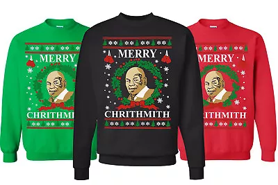 🔥 Merry Chrithmith Ugly Christmas Sweater Fun Mike Tyson Parody Best Sweatshirt • $19.95