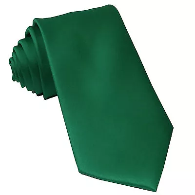 New Polyester Men's Neck Tie Only Solid Formal Wedding Prom Party Emerald Green • $8.95