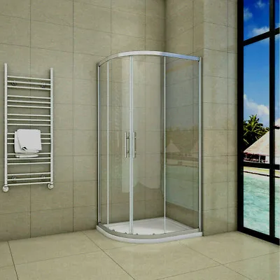 £147 • Buy Offset Equal Quadrant Shower Enclosures Stone Tray Walk In Sliding Glass Cubicle