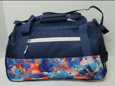 Adidas Duffle Bag Shoulder Strap Carry Handles Multicolor 5 Compartments Navy • $19.99