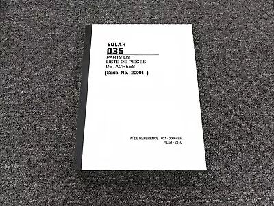 Doosan Daewoo Solar 035 Excavator Parts Catalog Manual SN 20001-Up • $95.17