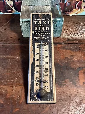 Vintage Wooden Advertising Thermometer Chrysler Dodge Pennsylvania Taxi Garage • $129.99