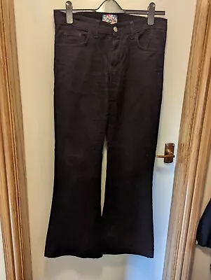 £25 • Buy Madcap England Black Flared Cord Trousers Size 30S