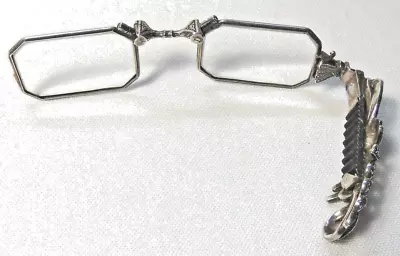 German Folding Lorgnette In 835 Silver With Marcasites • $272