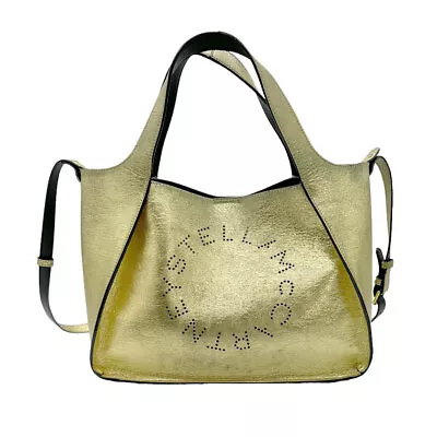Auth Stella McCartney Handbag Crossbody Shoulder Bag Gold - Z0691 • $146