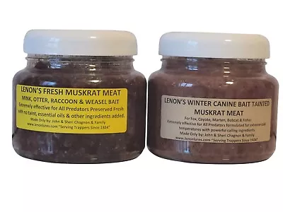 Lenon's Trapping Bait Combo Two 22 Oz Jars Of Muskrat Meat Trapping Canine Bait • $39