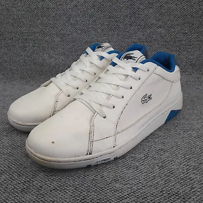 Lacoste Trainers Mens UK 9 EUR 43 Deviation II White Blue Adult Lace Up Shoes • £26.35