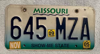 2005 - 2009 Missouri License Plate Show-Me State # 645 MZA • $5.99