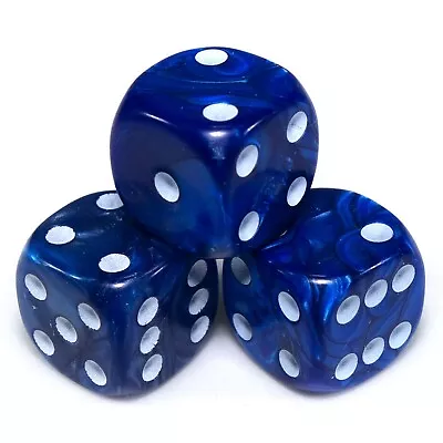 16mm Spot Dice - PEARL Blue (White) - Six Sided D6 - TDL • £3.99