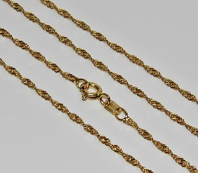 9ct Yellow Gold & Silver Fancy Singapore Chain / Necklace - 16  18  20  22  24  • £9.95