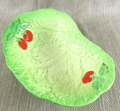 £40 • Buy Vintage Beswick Pottery Cabbage Leaf Bowl Majolica Tomatoes Salad Serving Kitsch