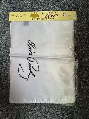 Elvis Presley White Scarf With Signature By David Carey - Brand New • $24.89
