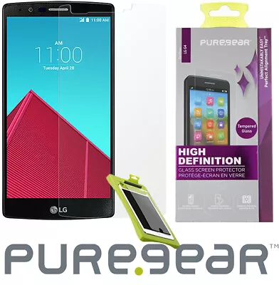 Puregear Puretek Hd Hard Tempered Glass Screen Shield Guard Kit Tray For Lg G4 • £9.41