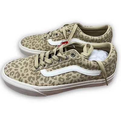 VANS Women's Sneakers  Suede Animal Desert Taupe Size 8.5 Cheetah Leopard • $49.50