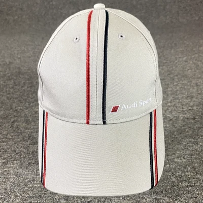 $22.99 • Buy Audi Sport Hat Cap Strap Back Adjustable White Red Blue Stripe Baseball Hat Mens