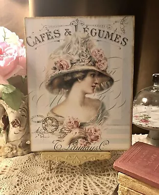 Victorian Lady French Vintage Style Shabby Chic Handcrafted Plaque / Sign • $17.95