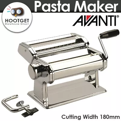 Avanti Stainless Steel Pasta Maker Machine Noodle Spaghetti 180mm 9T Adjustable • $59.99