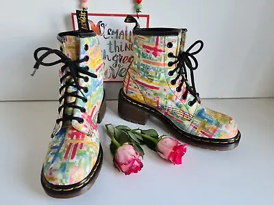 Dr Martens Darcie Clemency Vintage England Heel Boots Multicolored UK 4 US 6 • £169