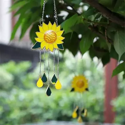 Garden Home Decor Hanging SunCatcher Wind Chimes Ornament Sunflower Suncatcher • £6.88