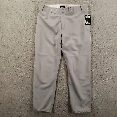 Majestic Baseball Pants Adult XL Gray Breathable Stretch Uniform Solid • $9.50