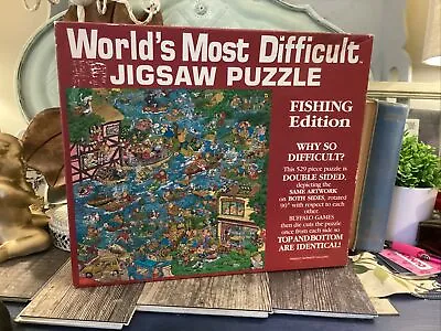 Puzzle World's Most Difficult Jigsaw Puzzle Two Sided Fishing Ed. 529 Pcs. Used • $12.99