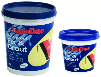 £5.89 • Buy SupaDec DIY Decorating Waterproof Kitchen Bathroom Tile Fix&Grout White 1kg&500g