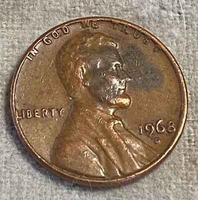 1968 D Penny Rim Error IGWT Motto  All Letters And L In Liberty On Rim • $30