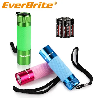 EverBrite 3Pack Mini LED Flashlight Glow Dark Aluminum Flashlight 8AAA Batteries • $15.19