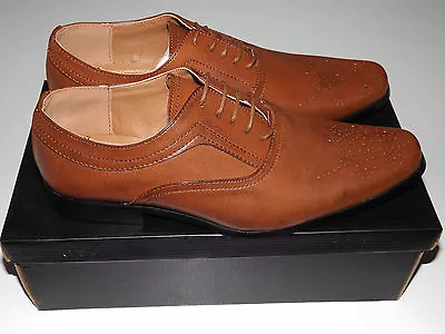 Mens Boys Brown Stylish Smart Formal Laceup Wedding Dress Shoes Sizes  7-11 GIFT • £17.99