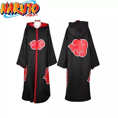 Anime Naruto Cosplay Costume Akatsuki Ninja Uniform Cloak Hoodie Halloween Coat • $35.99