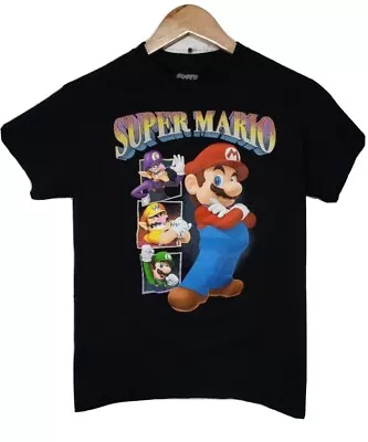 Nintendo Super Mario Cartoon Mens Graphic Tshirt Size Small Black Tee Shirt • $7.20