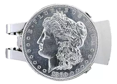 1880 Morgan Dollar Handmade Silverplated Steel Money Clip EBS9131OTH/1724 • $136.99