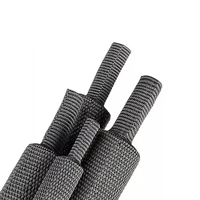 240&600 Inches Black 2:1 Heat Shrink Braided Sleeve Cable Sheath Fabric Tubing • $35.14