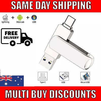 2/1TB USB 3.0 Flash Drive Type C Pen Drive Metal U Disk Waterproof Memory Stick • $13.98