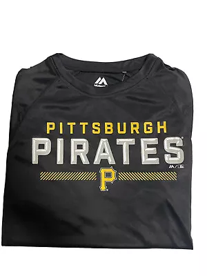 Majestic Pittsburgh Pirates Team Logo Men's T- Shirt 100% Authentic Black • $12.95